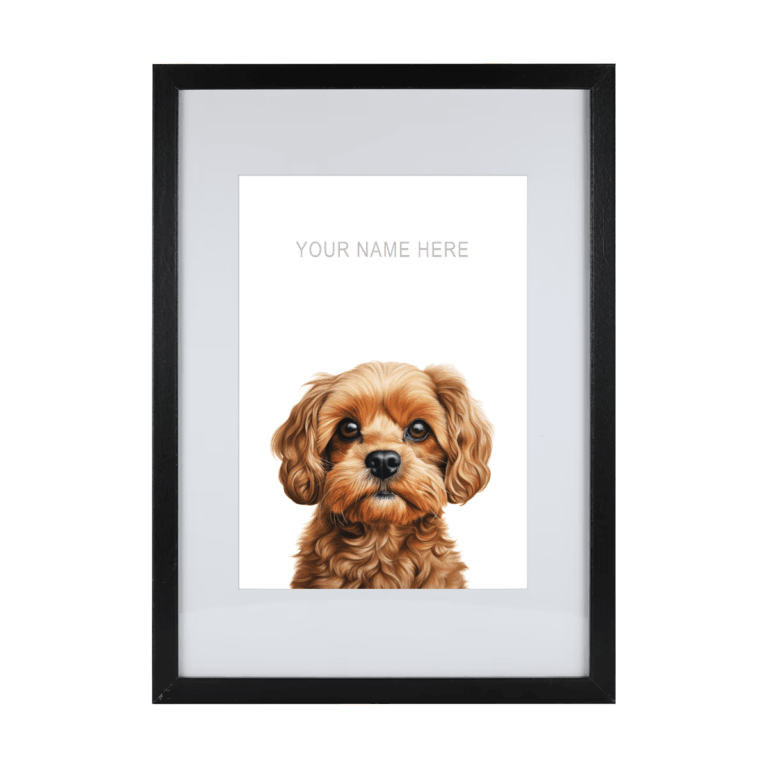 Cavoodle v2 Personalised Dog Print by Pets Ink.